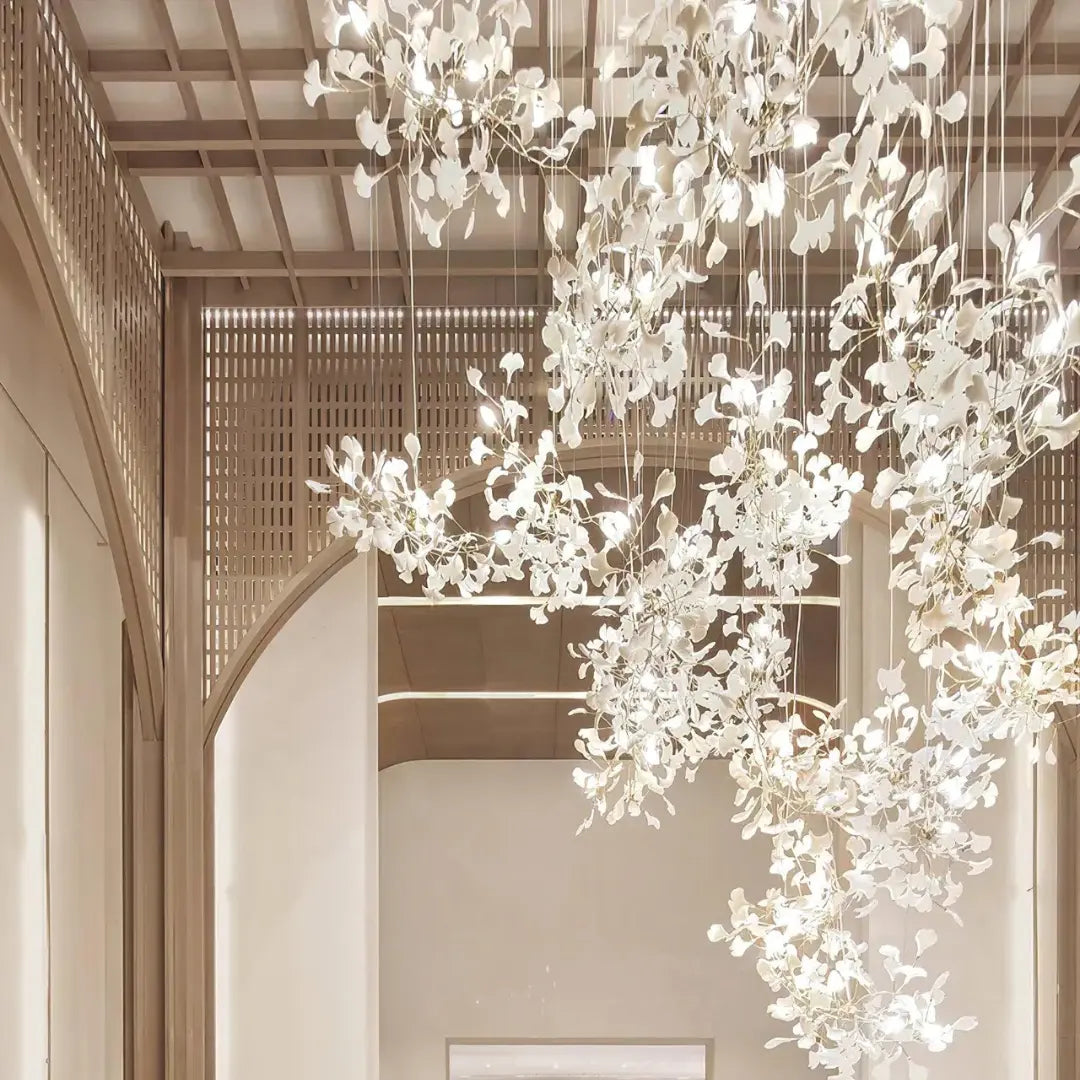 Lustre Floral Doré en Céramique | Tova