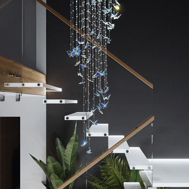 Lustre Papillon Cristal K9 Chrome | Lora