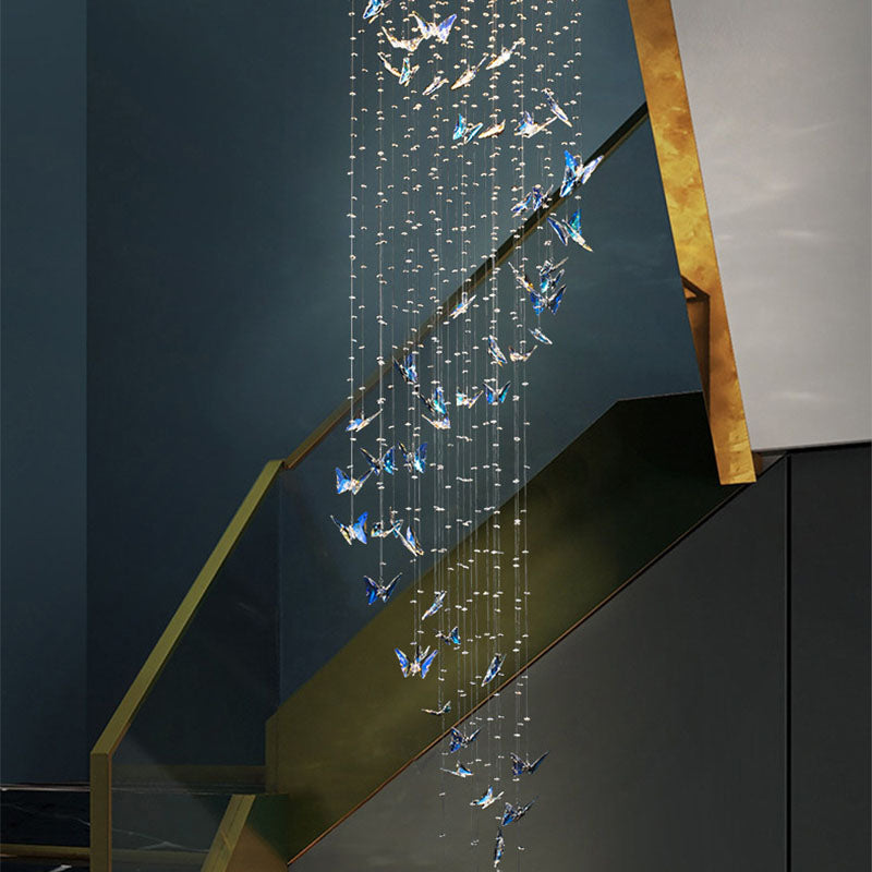 Lustre Papillon Cristal K9 Chrome | Lora
