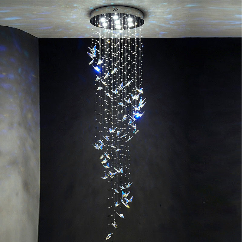 Lustre Papillon Cristal K9 Chrome | Lora