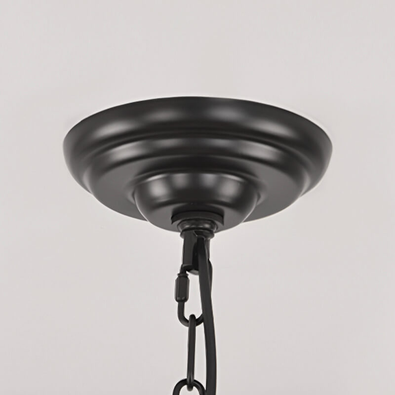 Lustre Double Niveau Industriel Noir | Mika