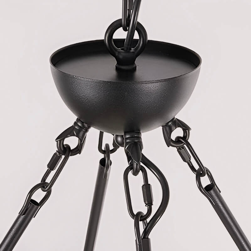 Lustre Double Niveau Industriel Noir | Mika