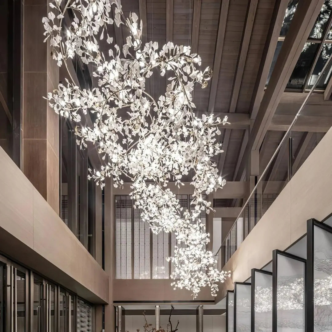 Lustre Floral Doré en Céramique | Tova