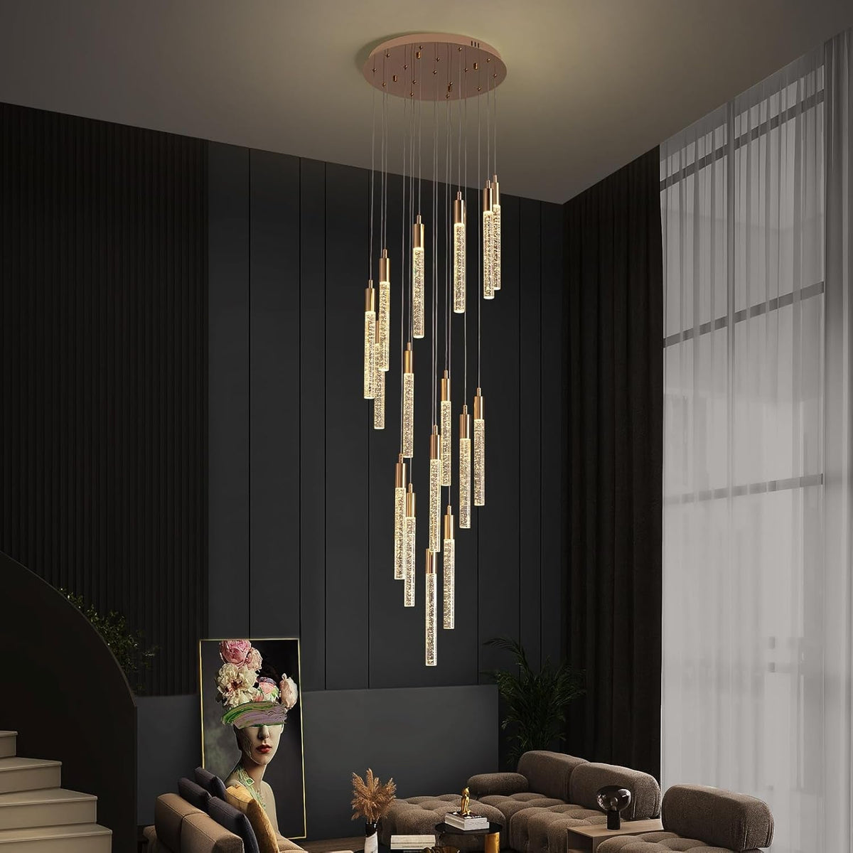 Lustre 25 Lumières Plafond Haut | Bera