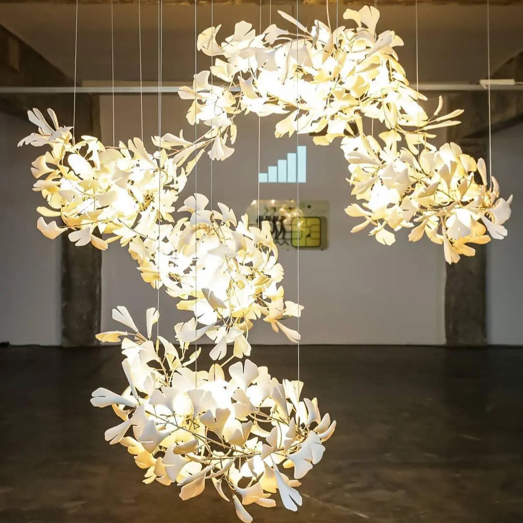 Lustre Floral Doré en Céramique | Tova