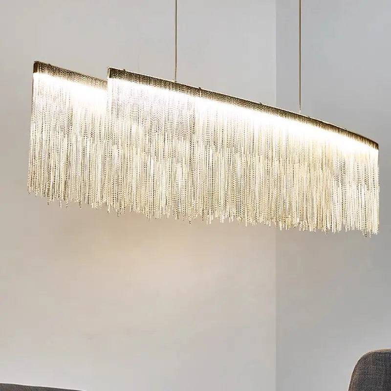 Lustre Moderne en Métal Doré ou Chromé | Luri