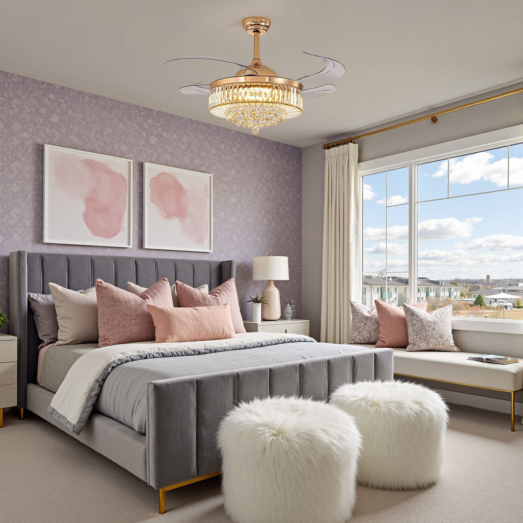 Plafonnier Ventilateur en Cristal | Uka