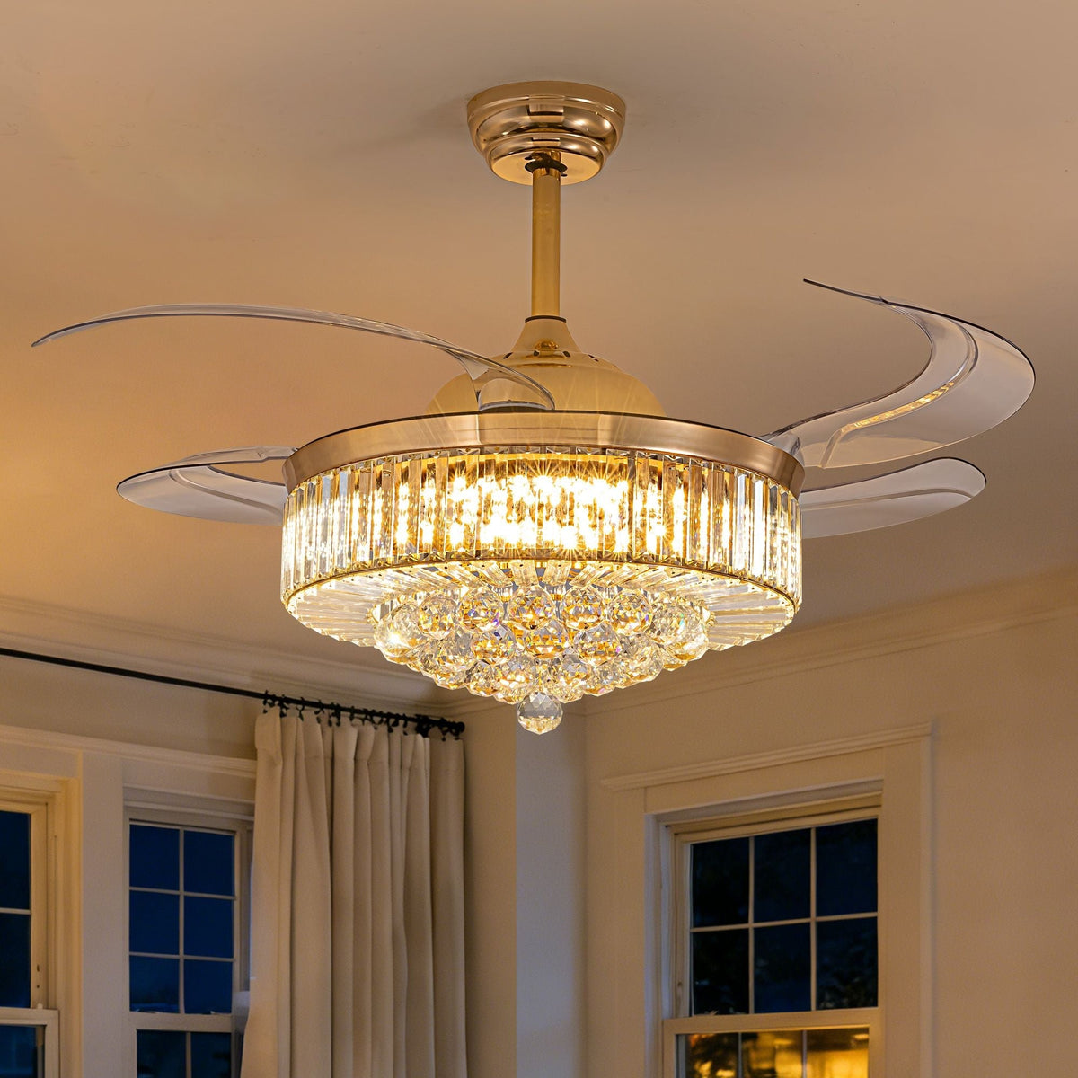 Plafonnier Ventilateur en Cristal | Uka