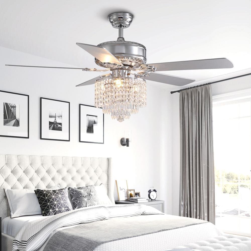 Plafonnier Ventilateur Cristal Argenté | Malo