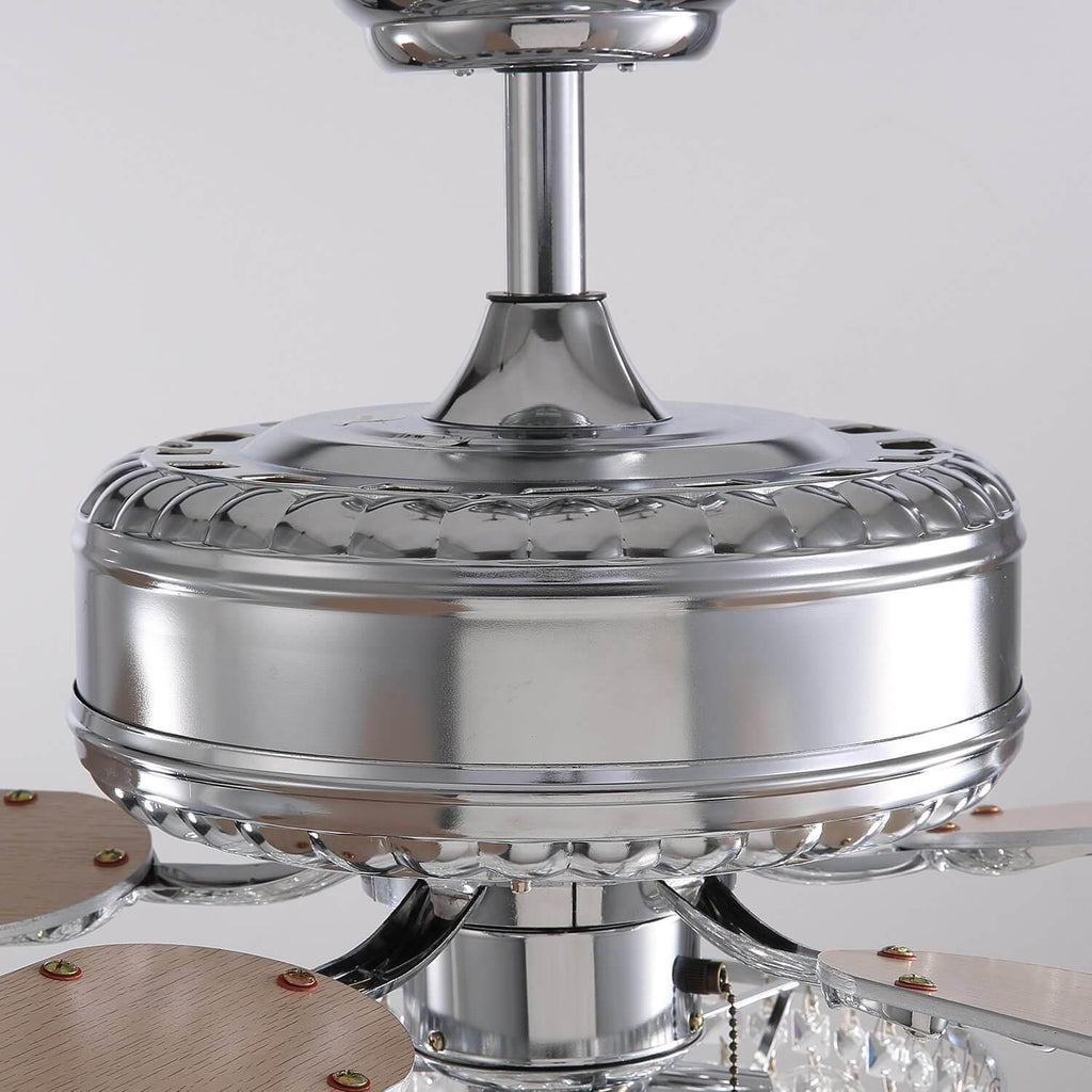 Plafonnier Ventilateur Cristal Argenté | Malo