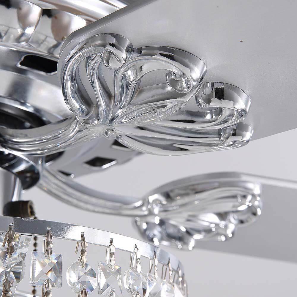 Plafonnier Ventilateur Cristal Argenté | Malo