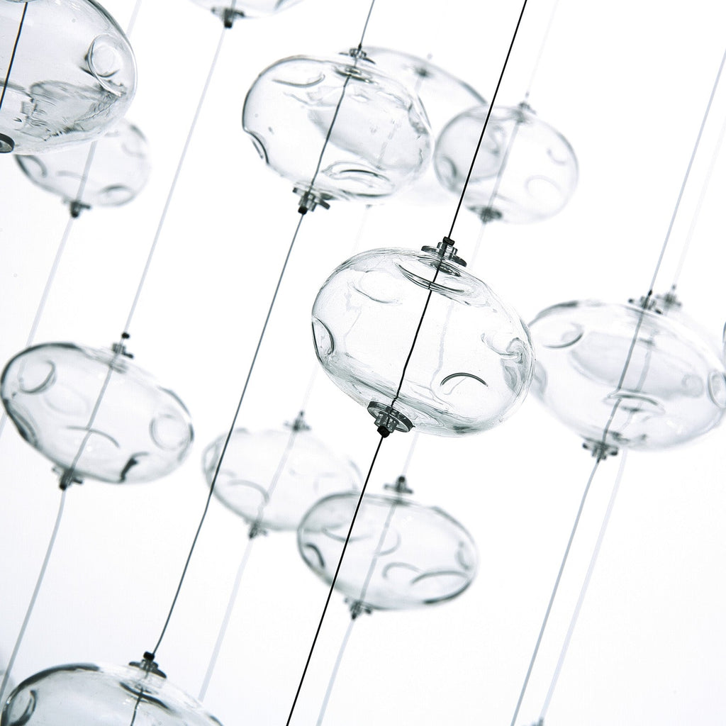 Lustre Verre Bulles Base Ronde | Nura