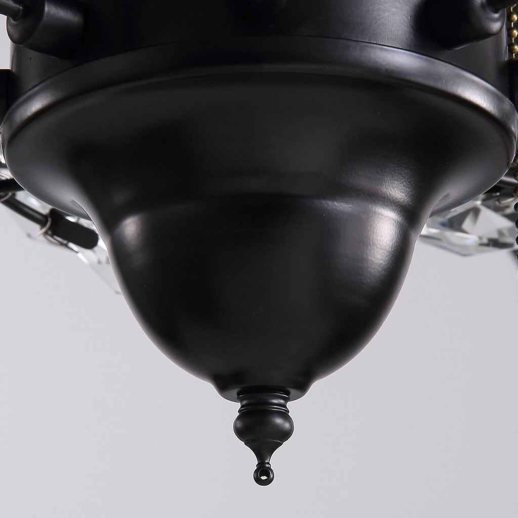 Plafonnier Ventilateur Cristal à Branches Noires | Ola