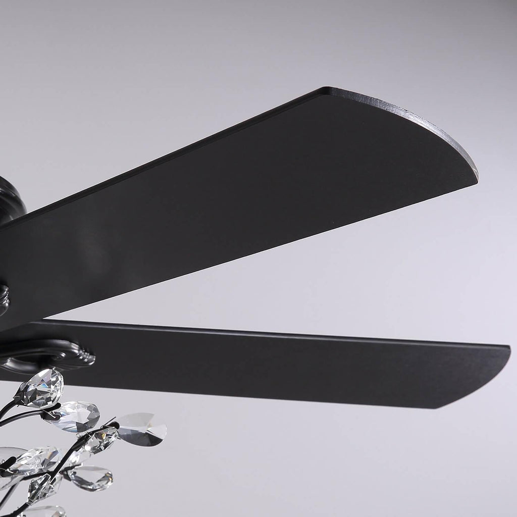 Plafonnier Ventilateur Cristal à Branches Noires | Ola
