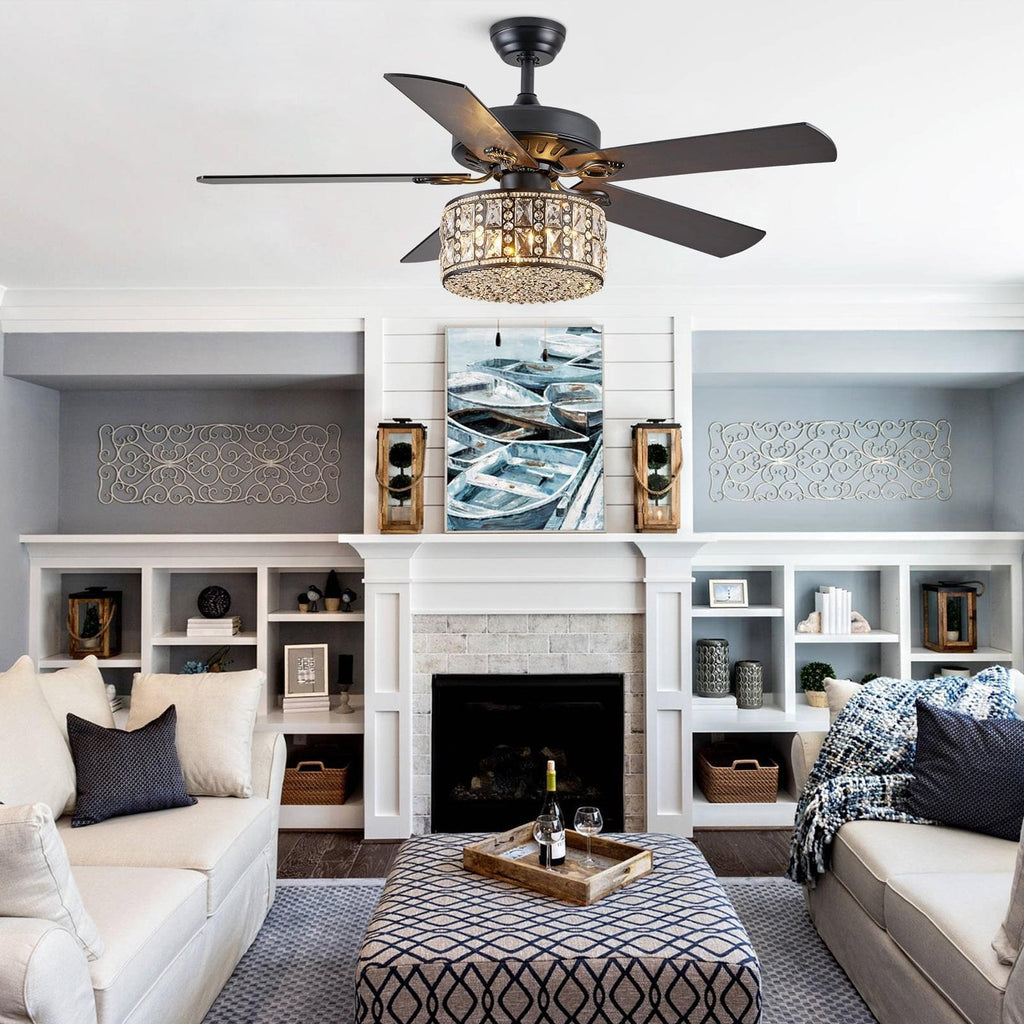 Plafonnier Ventilateur Tambour Noir | Tiva