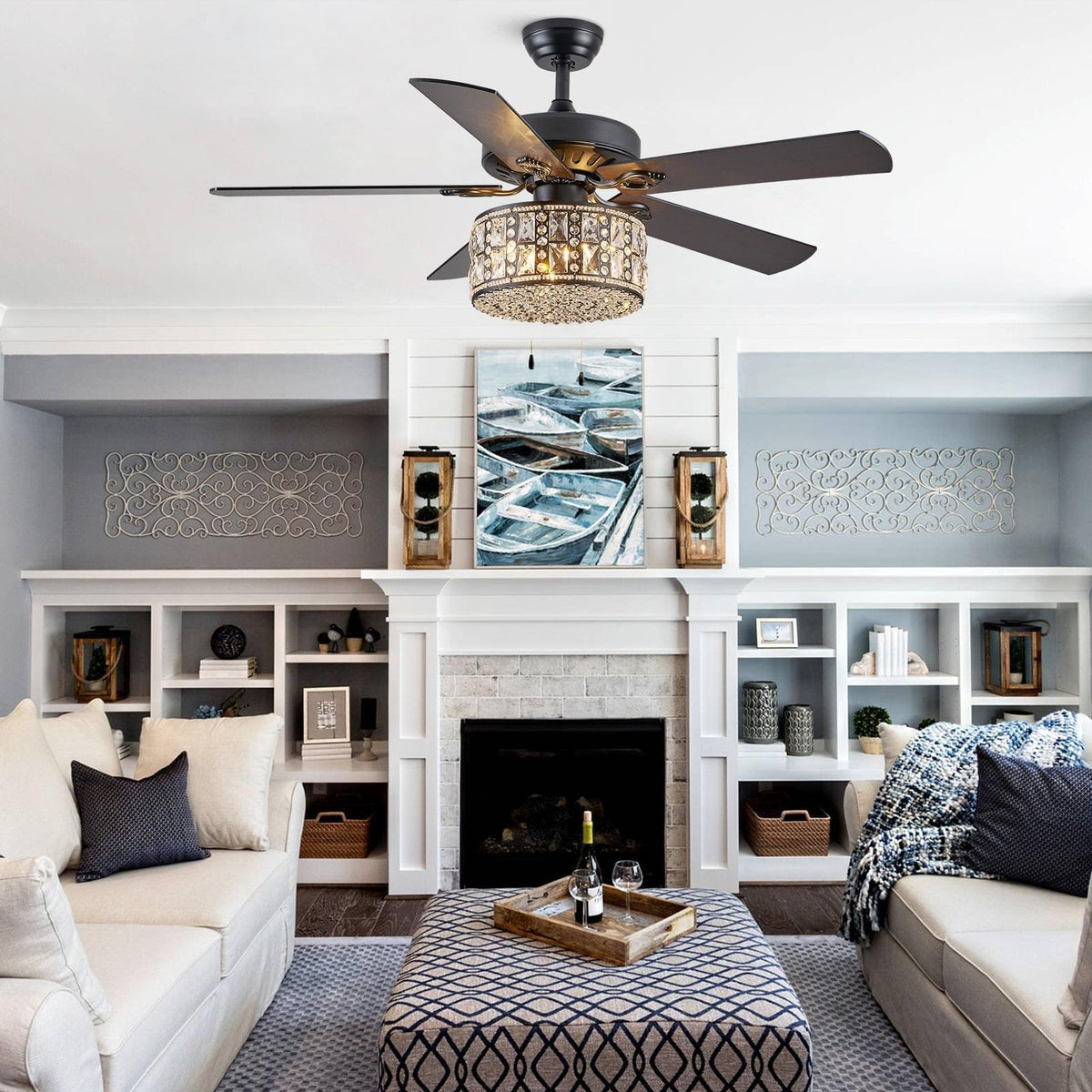 Plafonnier Ventilateur Tambour Noir | Tiva
