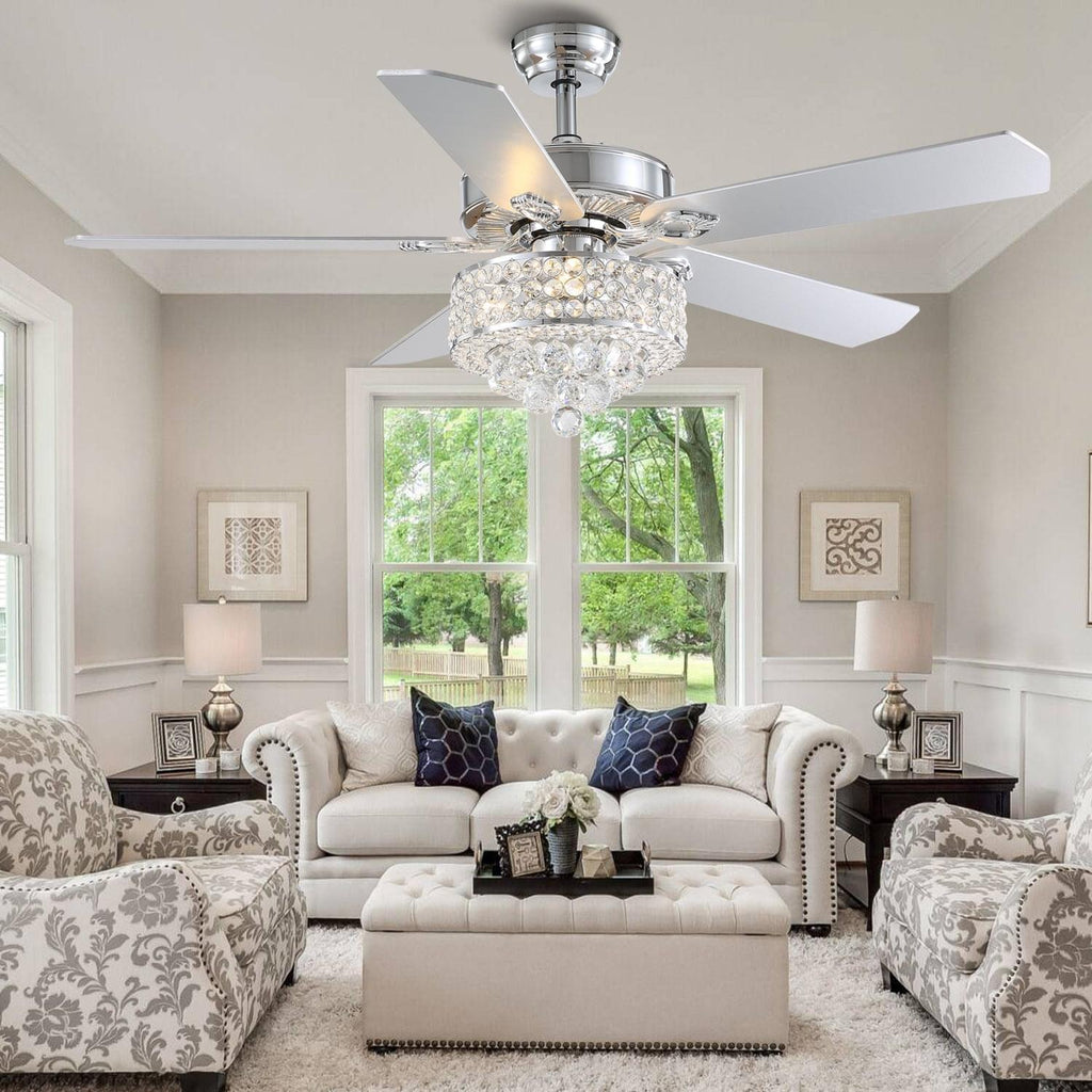 Plafonnier Ventilateur Cristal 3 Lumières | Elio
