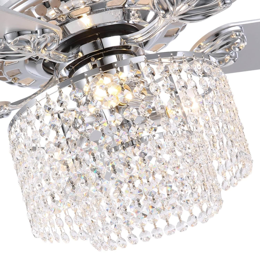 Plafonnier Ventilateur Argenté Cristal | Vito