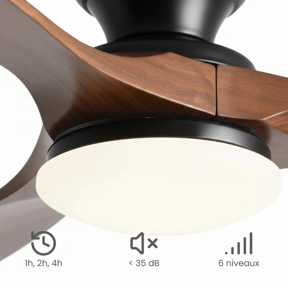Ventilateur de Plafond Bois Foncé LED | Kavia