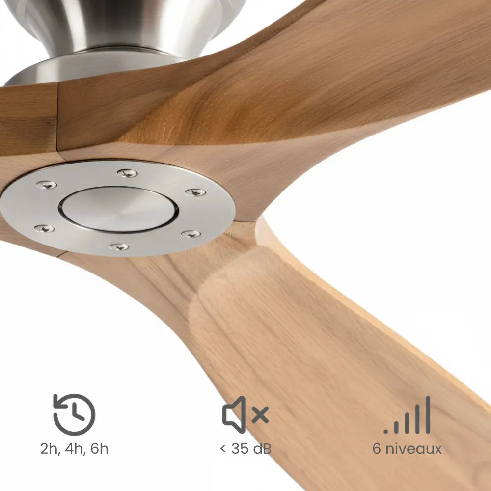 Ventilateur de Plafond Bois Naturel | Zelo