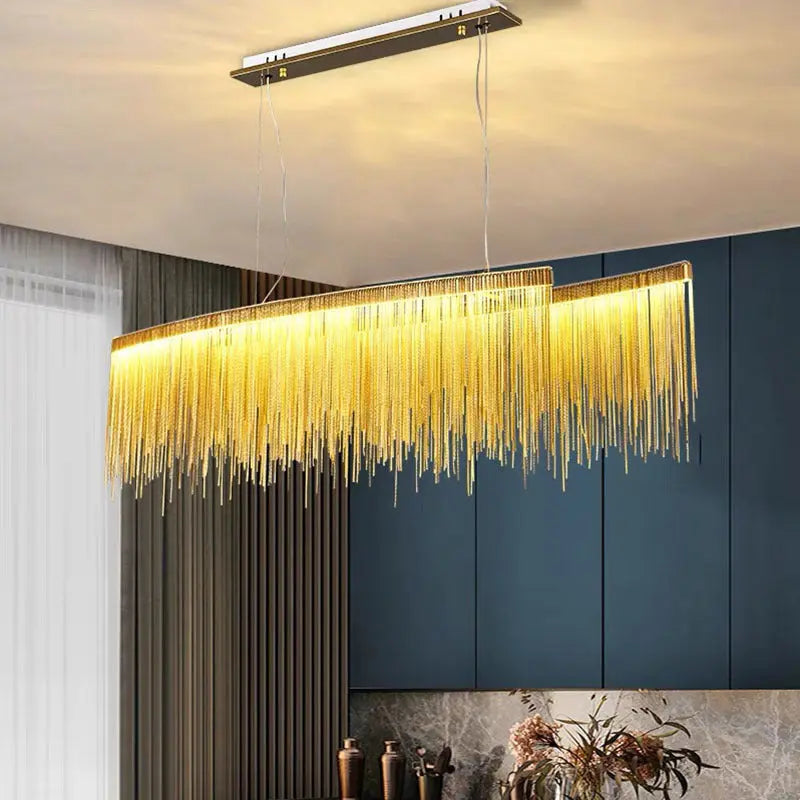 Lustre Moderne en Métal Doré ou Chromé | Luri
