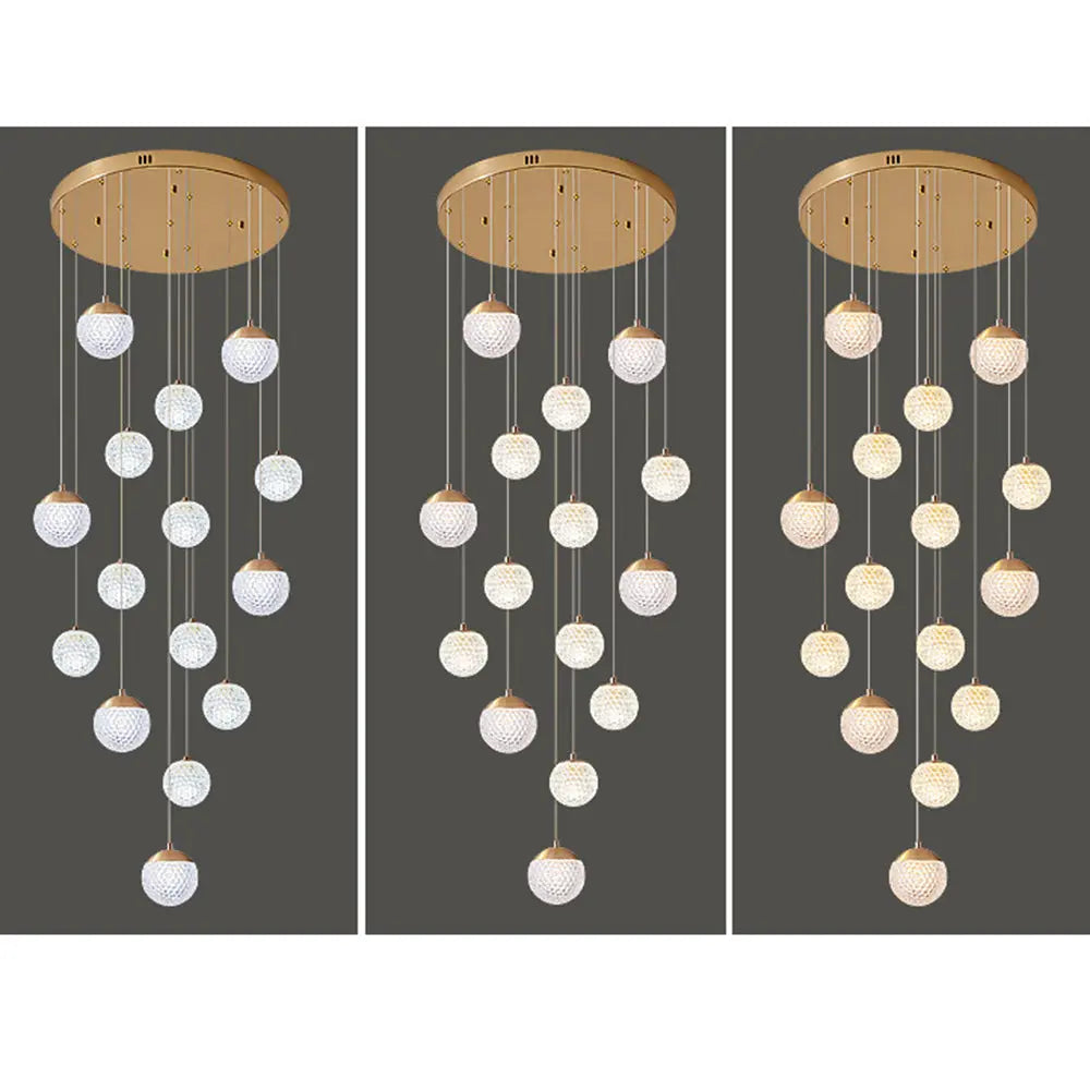 Lustre Bulle Doré en Acrylique | Lori