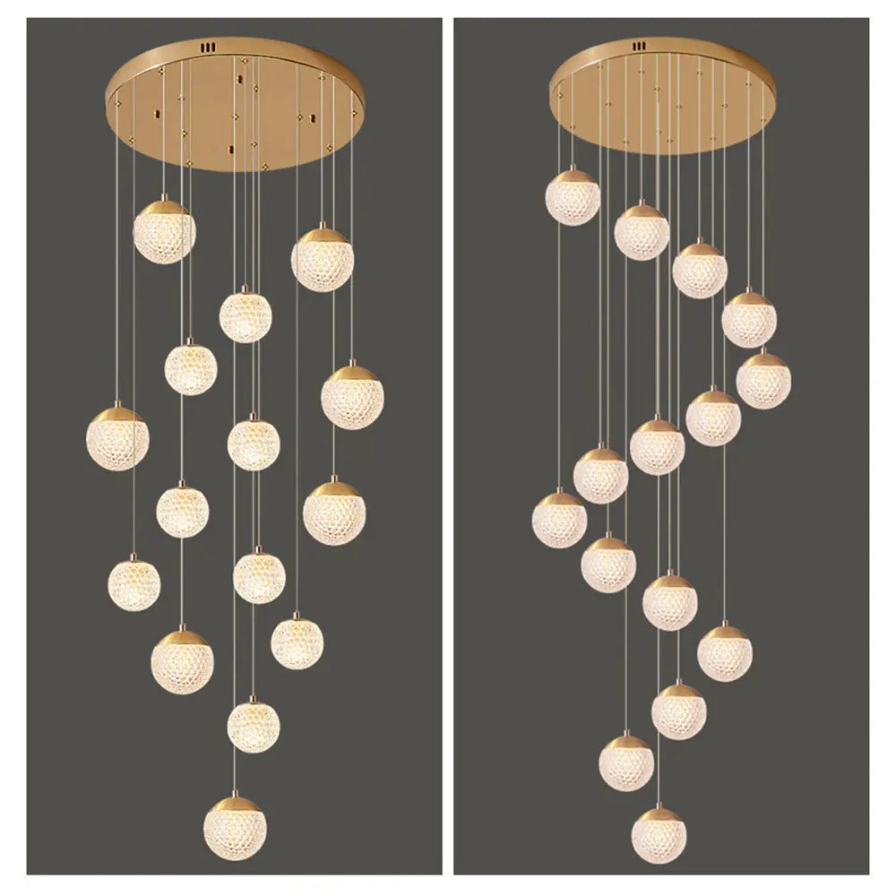 Lustre Bulle Doré en Acrylique | Lori