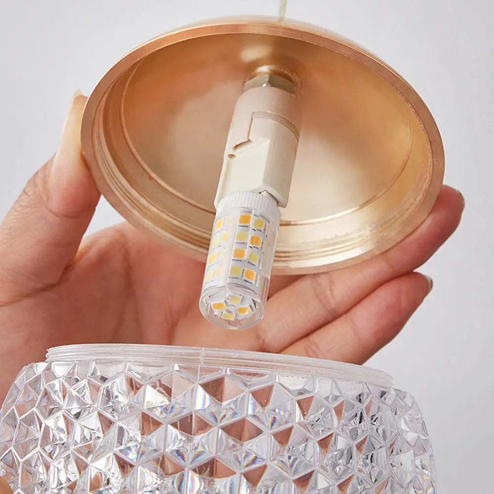 Lustre Bulle Doré en Acrylique | Lori