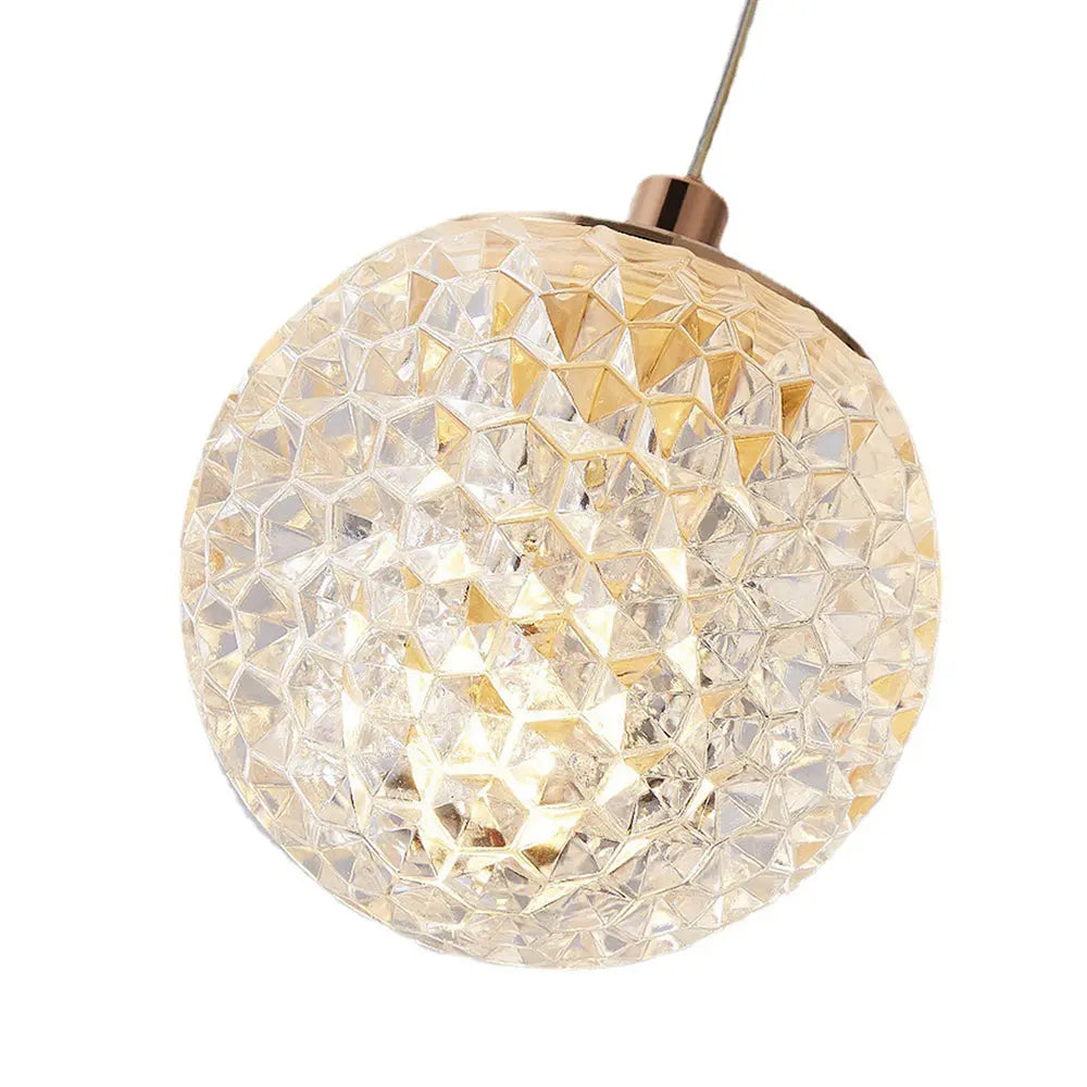Lustre Bulle Doré en Acrylique | Lori