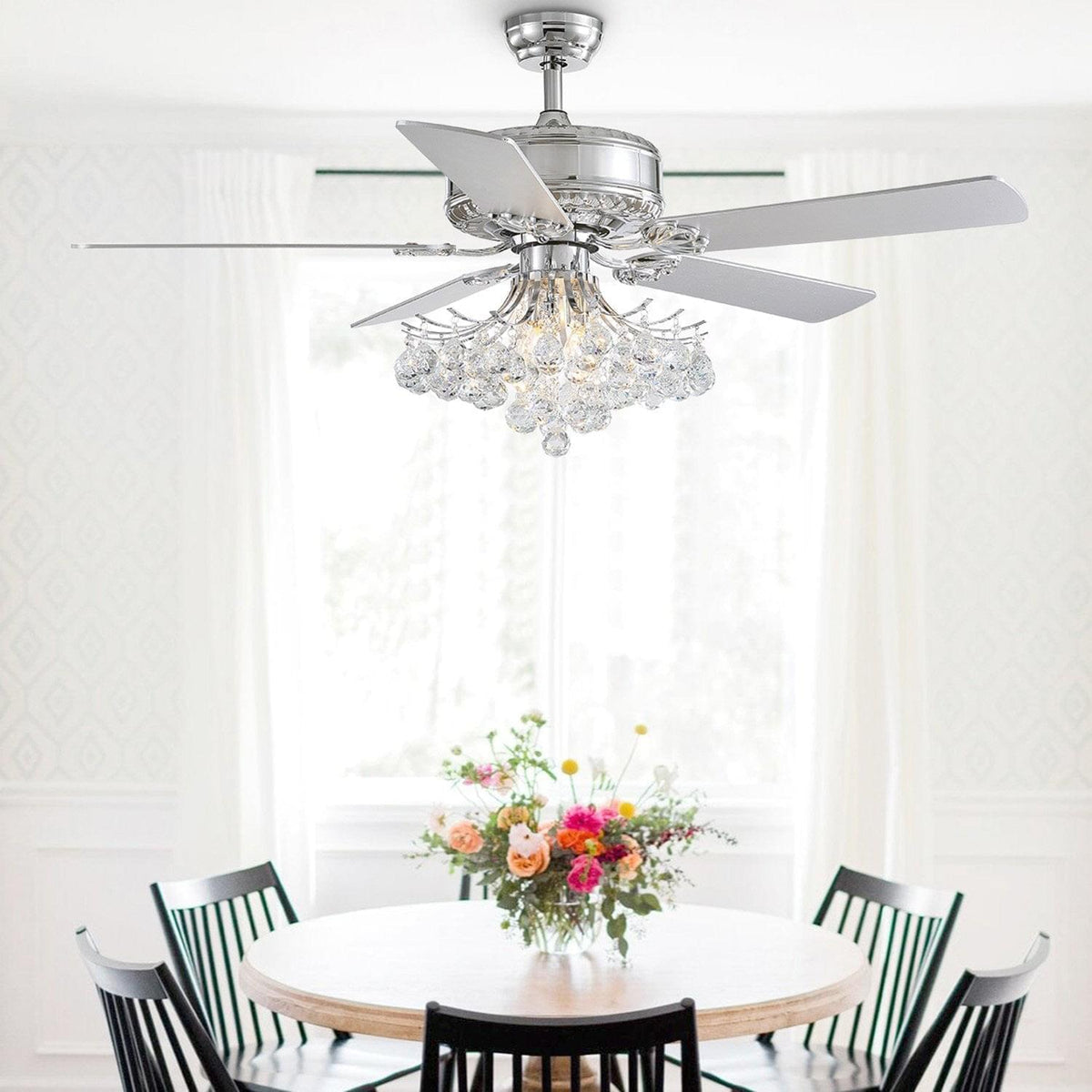Plafonnier Ventilateur Cristal Gouttes | Ceva