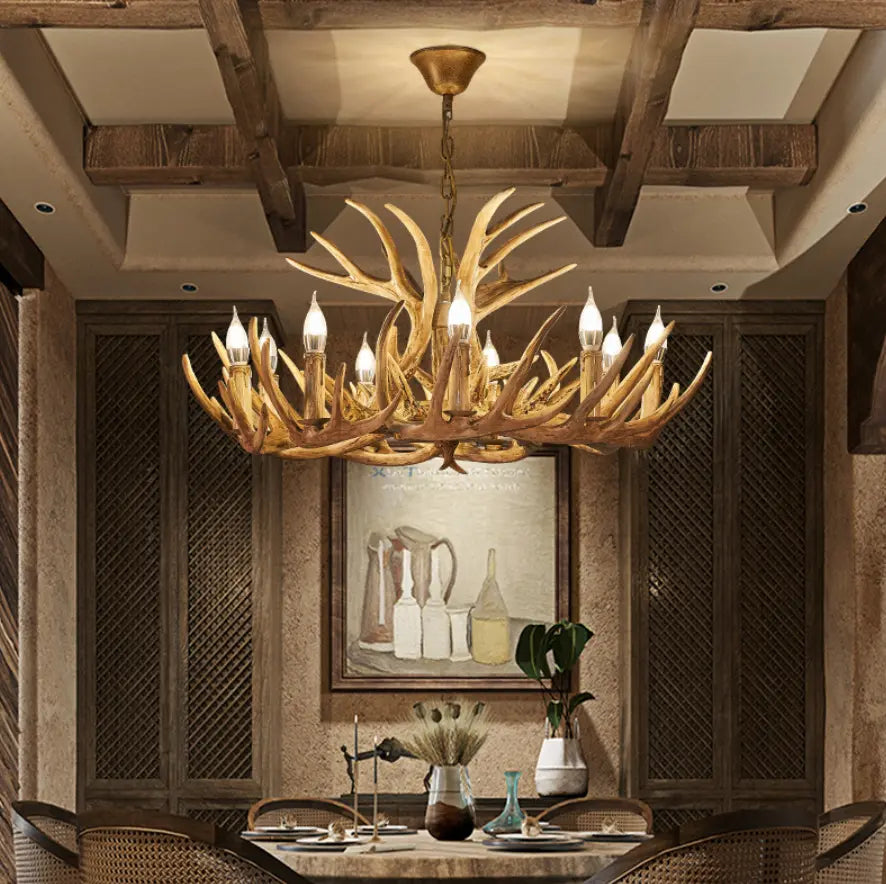 Lustre Bois de Cerf en Résine | Kiro
