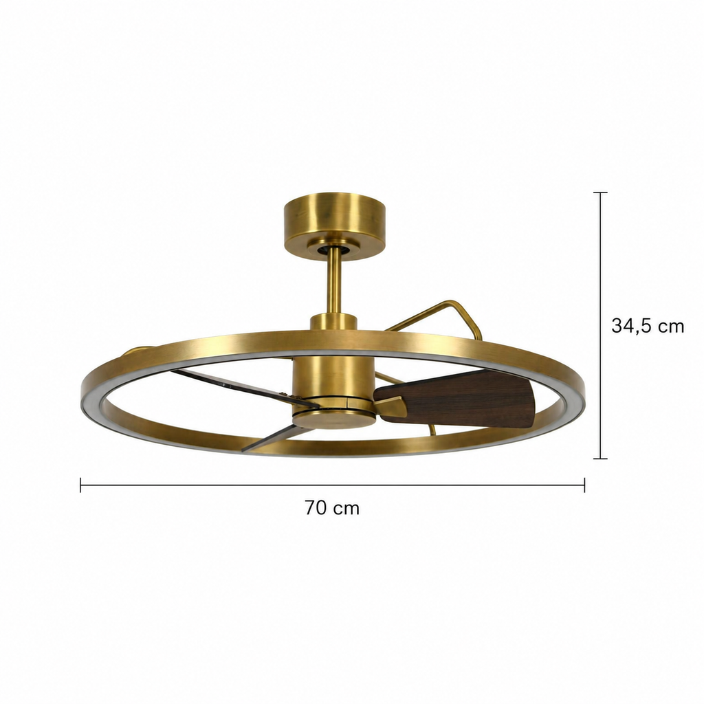 Plafonnier Ventilateur Anneau Laiton | Selo