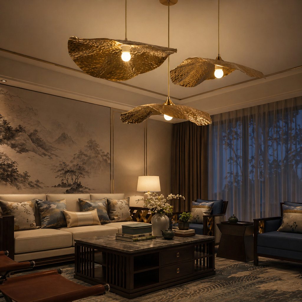 Lampe Suspendue Feuille de Lotus Cuivrée | Nusa