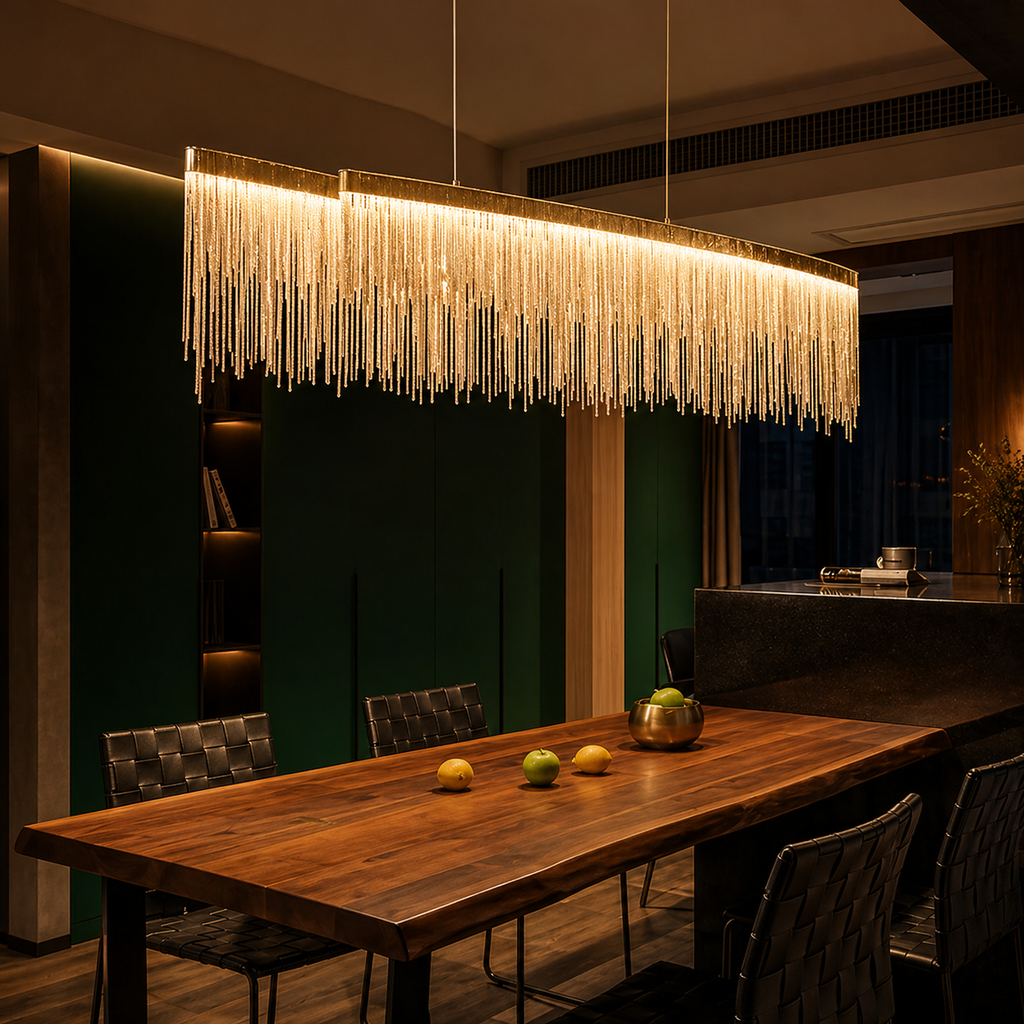 Lustre Moderne en Métal Doré ou Chromé | Luri