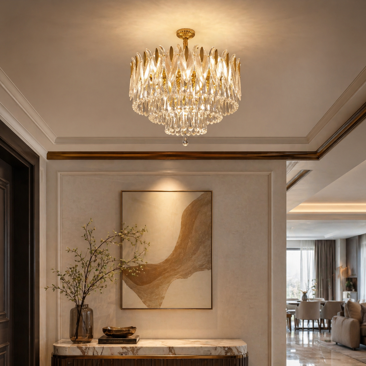 Lustre Suspension en Cristal Élégant | Olo