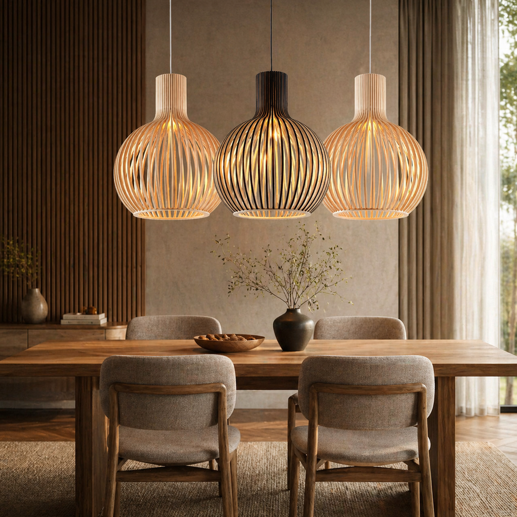 Lampe Suspendue Bois Scandinave Nola | Ava