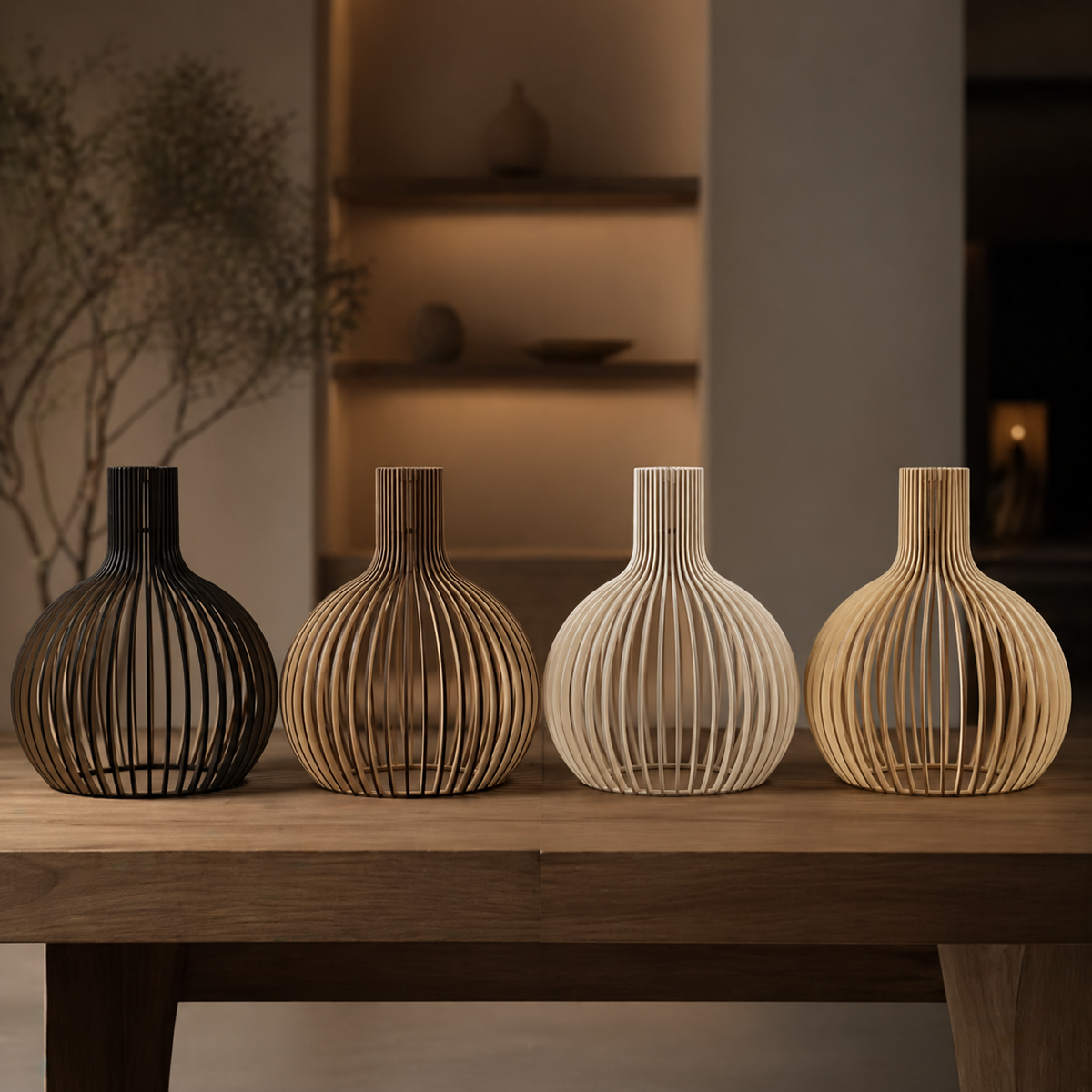Lampe Suspendue Bois Scandinave Nola | Ava