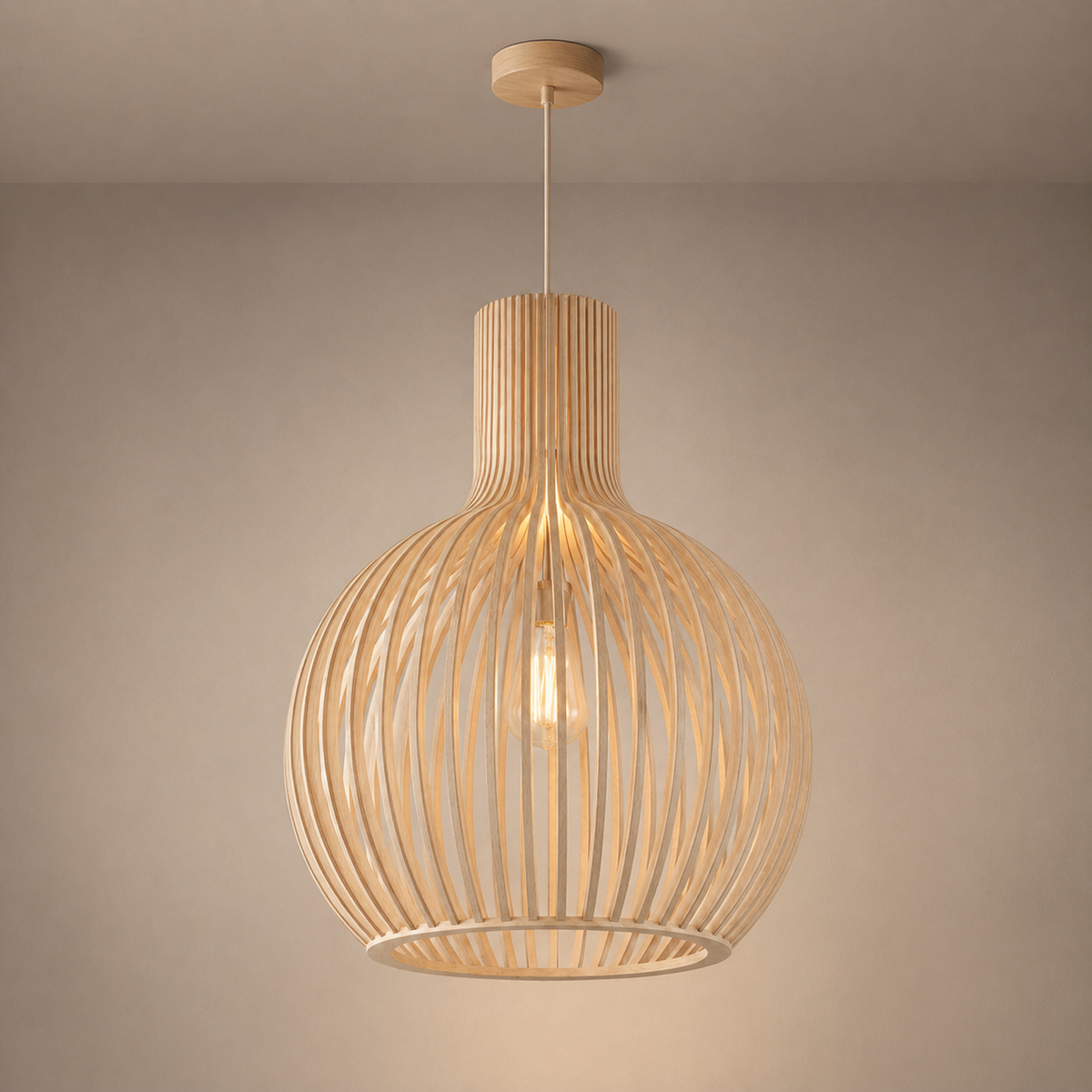 Lampe Suspendue Bois Scandinave Nola | Ava
