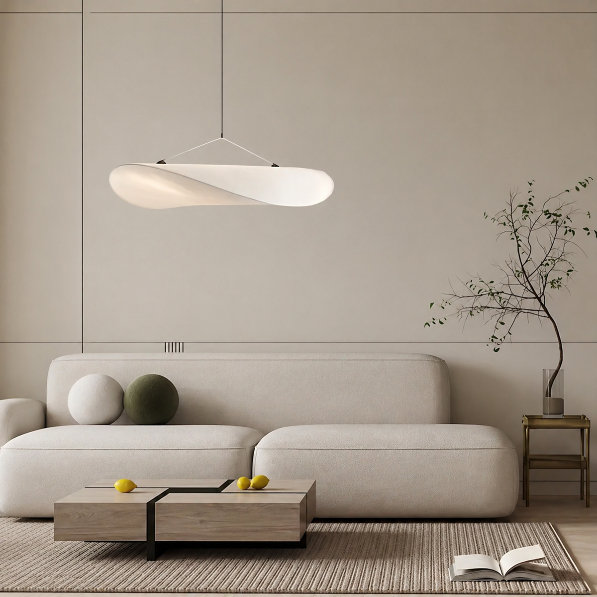 Lampe Suspendue Wabi Sabi en Soie | Kira