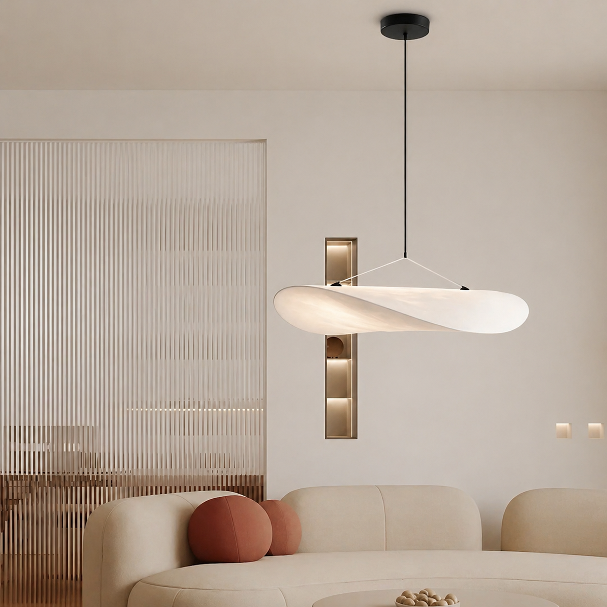 Lampe Suspendue Wabi Sabi en Soie | Kira
