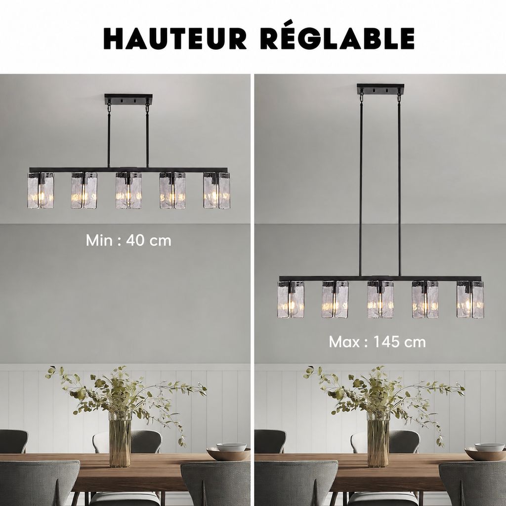 Lustre Linéaire Verre Fumé | Fika