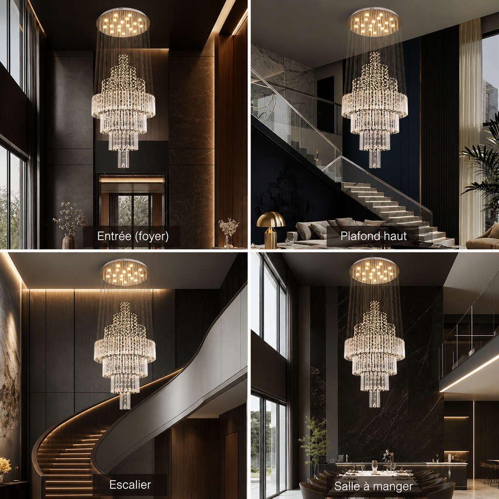 Lustre Cristal Chrome Gouttes | Haro