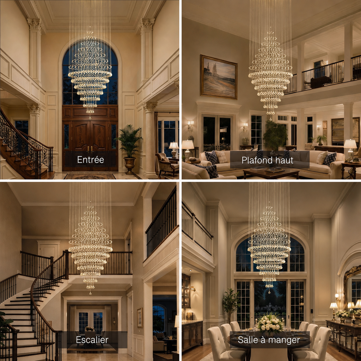 Lustre Spirale Cristal Grand Format | Lasa