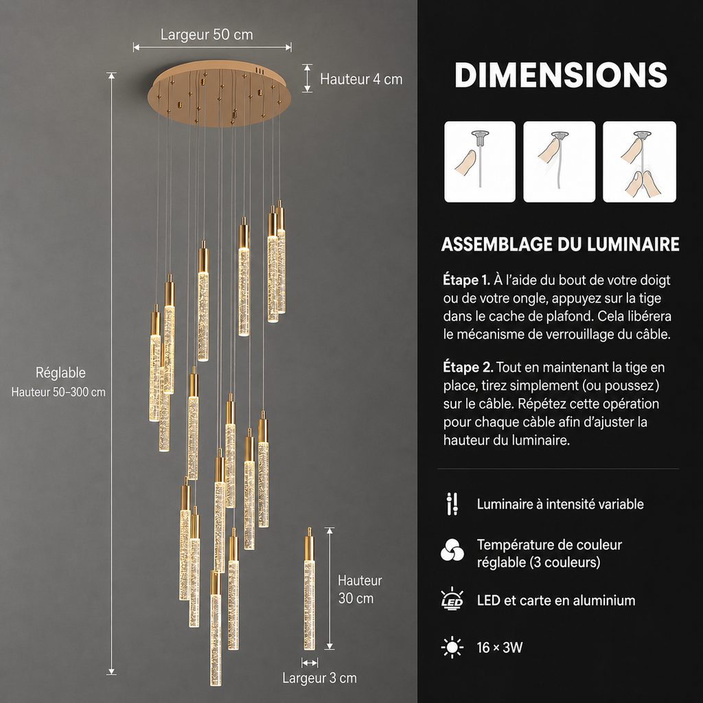 Lustre 25 Lumières Plafond Haut | Bera
