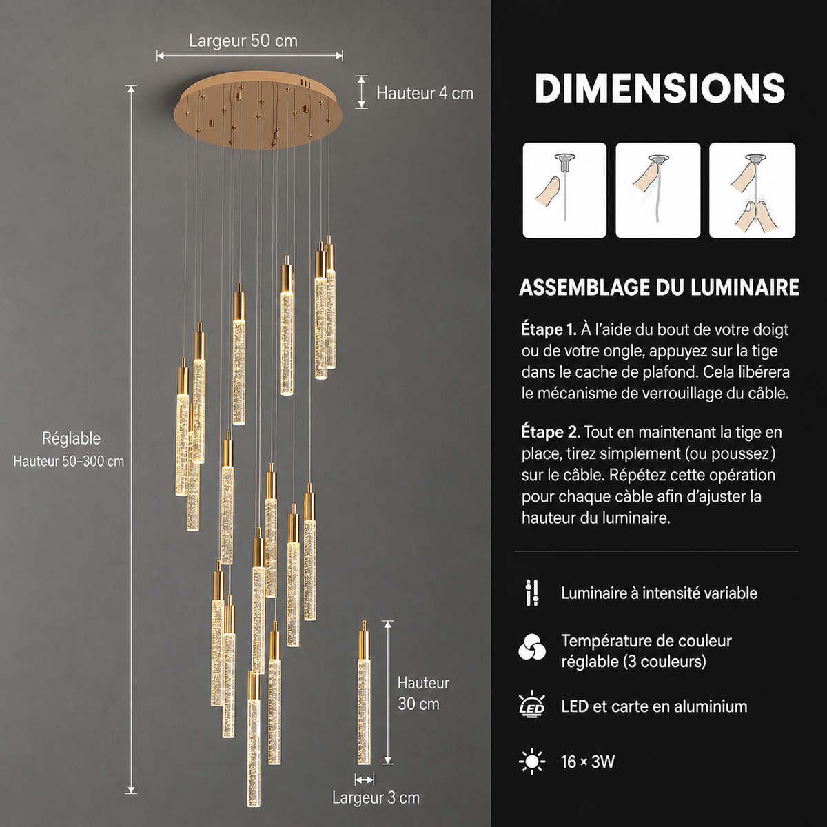 Lustre 25 Lumières Plafond Haut | Bera