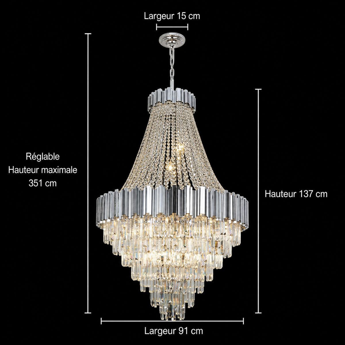 Lustre Cristal Étages | Vita