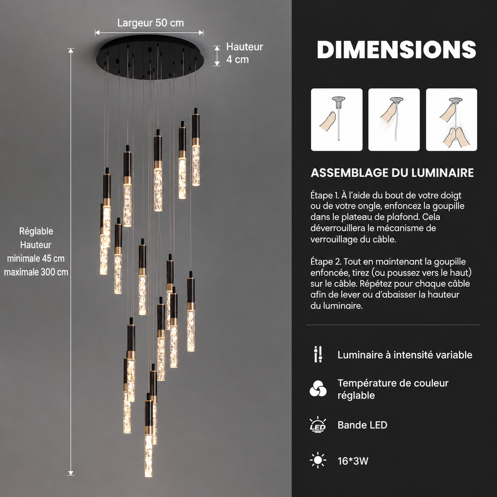Lustre Cristal Moderne | Tolo