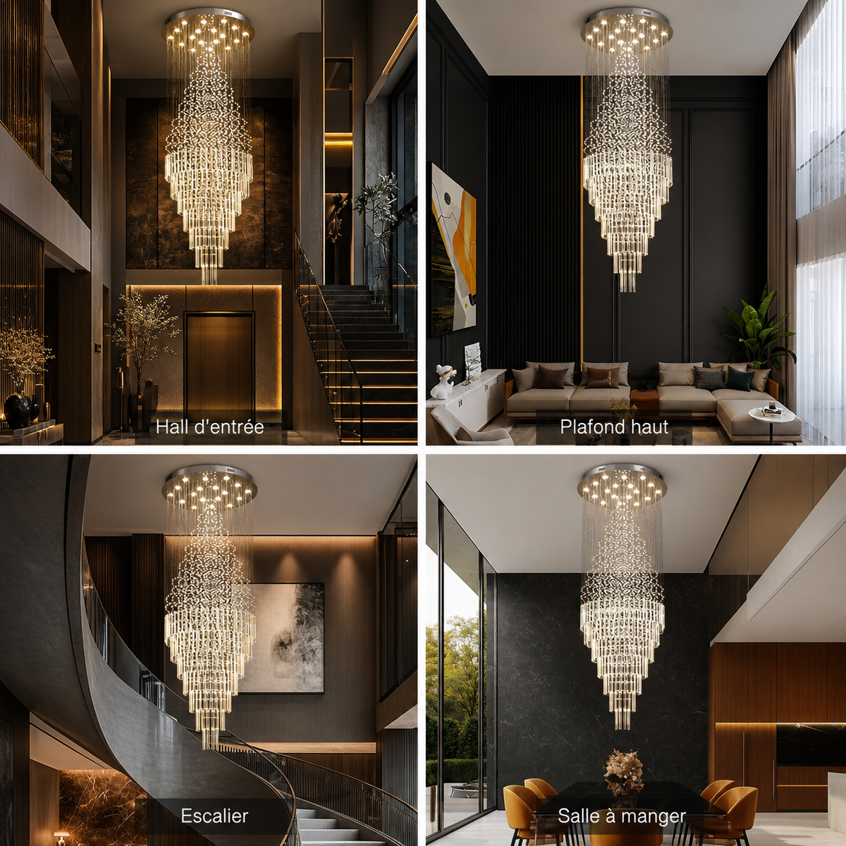 Lustre Cristal Gouttes Flottantes | Paro