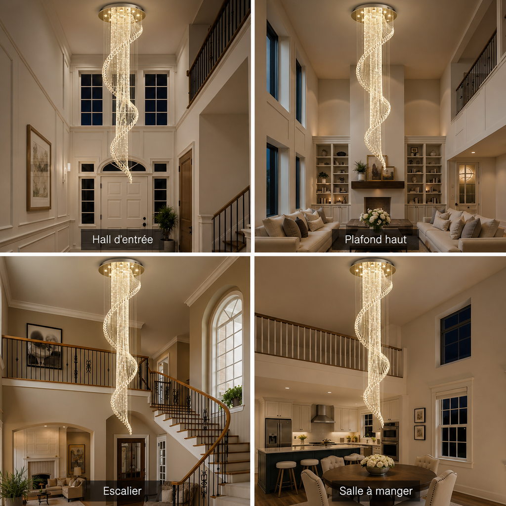 Lustre Spirale Cristal Design | Moka