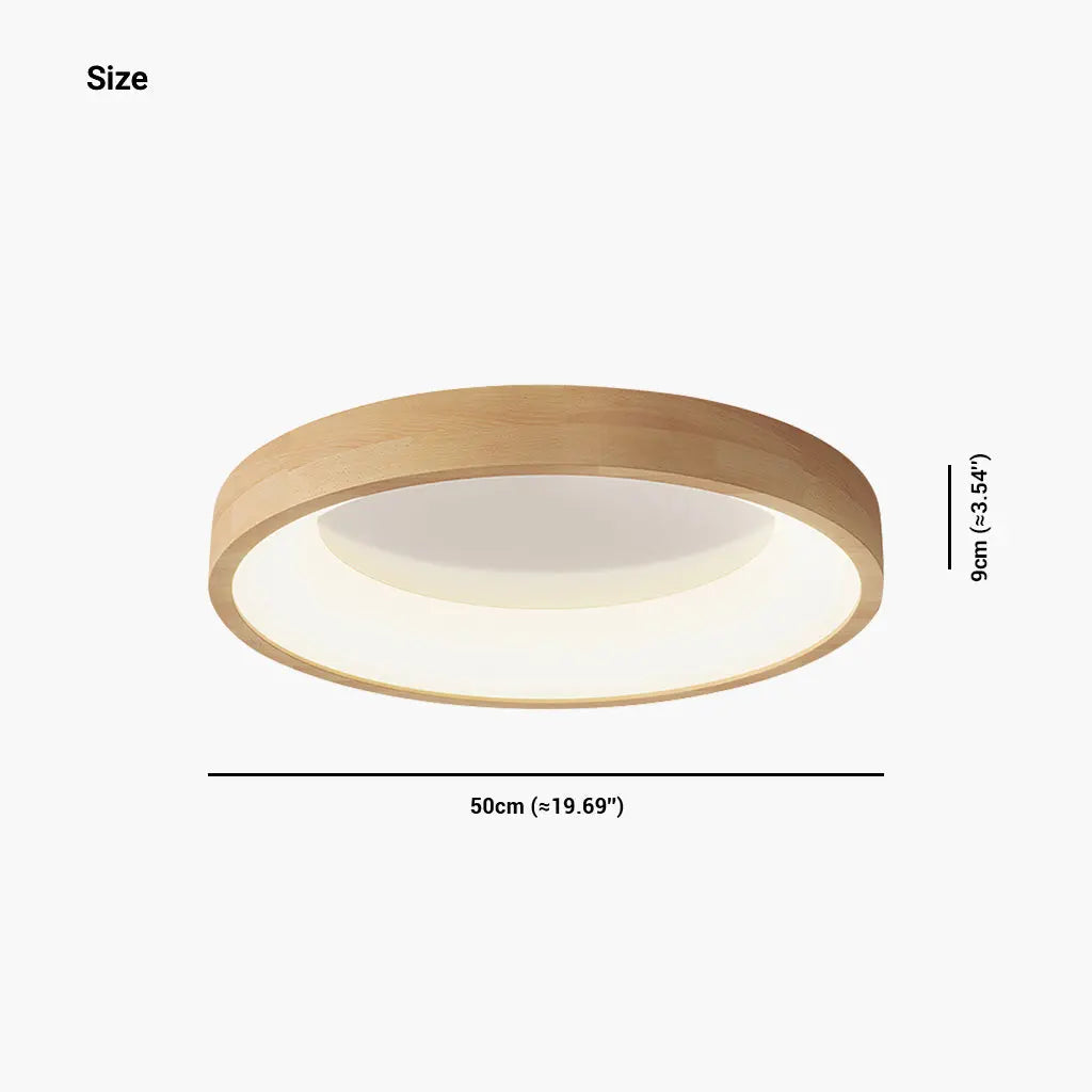 Plafonnier Scandinave Circulaire en Bois Naturel | Jari